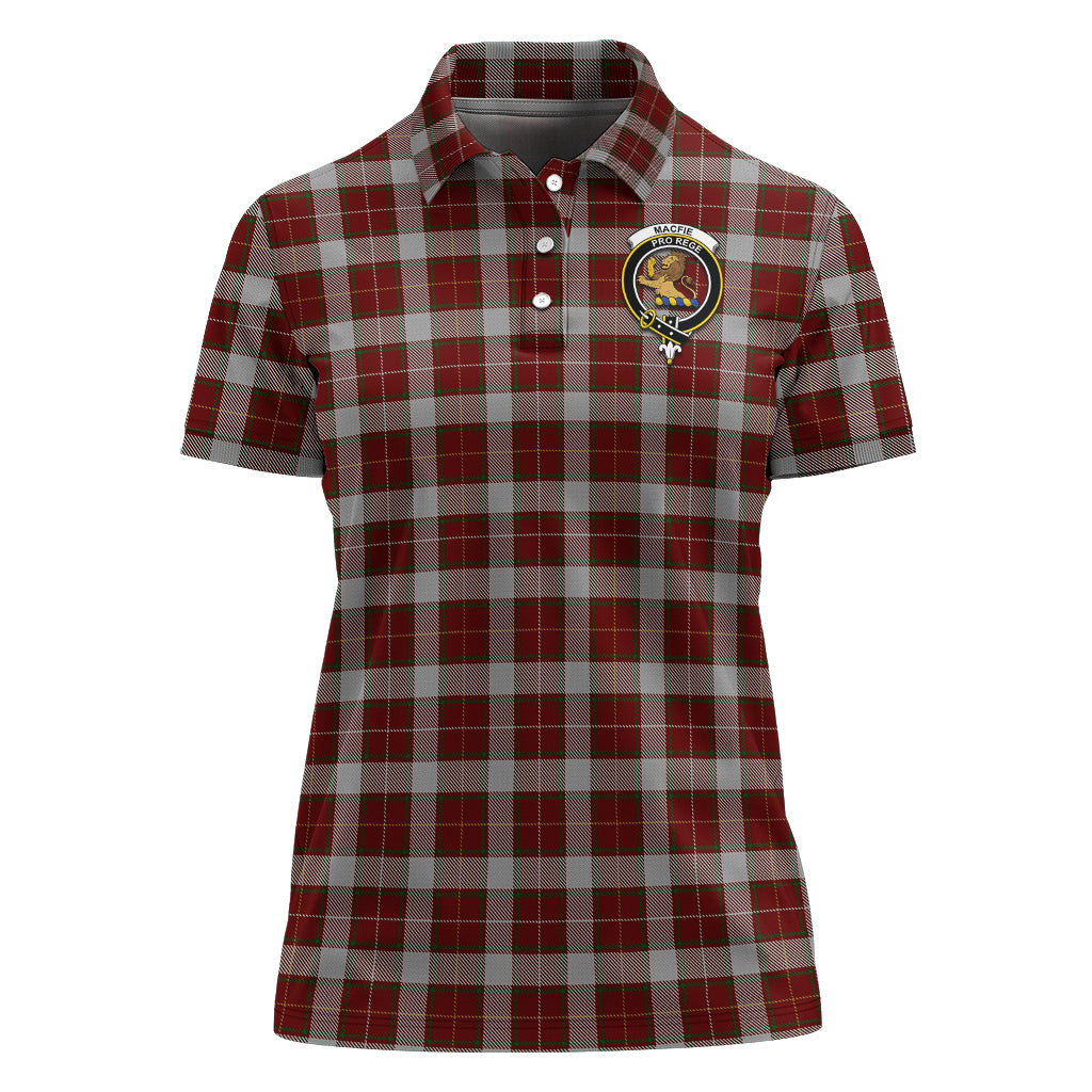 MacFie Dress Tartan Polo Shirt with Family Crest For Women - Tartan Vibes Clothing