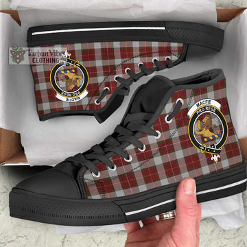 MacFie Dress Tartan High Top Shoes with Family Crest