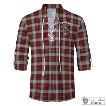 MacFie Dress Tartan Men's Scottish Traditional Jacobite Ghillie Kilt Shirt with Family Crest