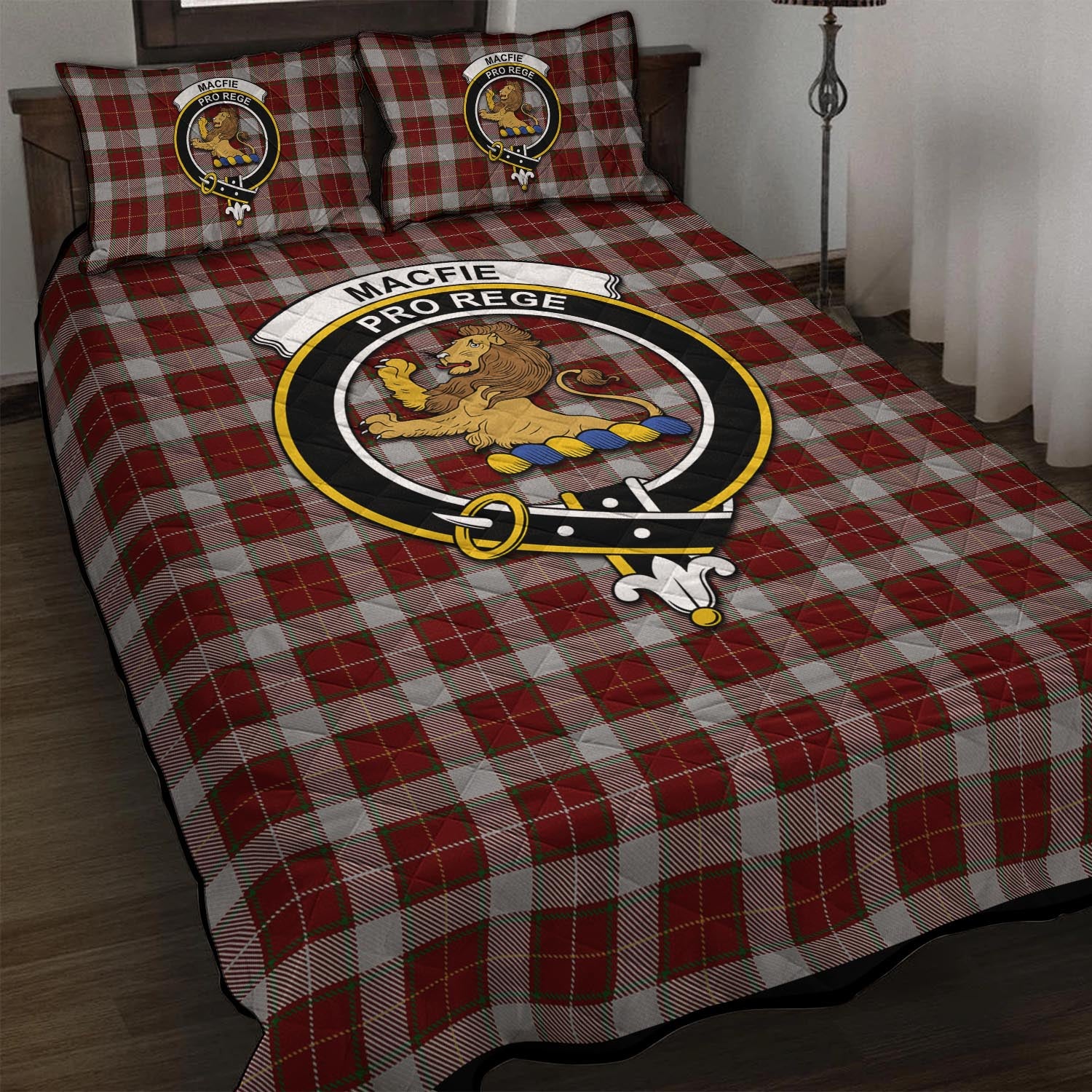 MacFie Dress Tartan Quilt Bed Set with Family Crest - Tartan Vibes Clothing