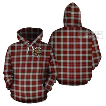 MacFie Dress Tartan Cotton Hoodie with Family Crest