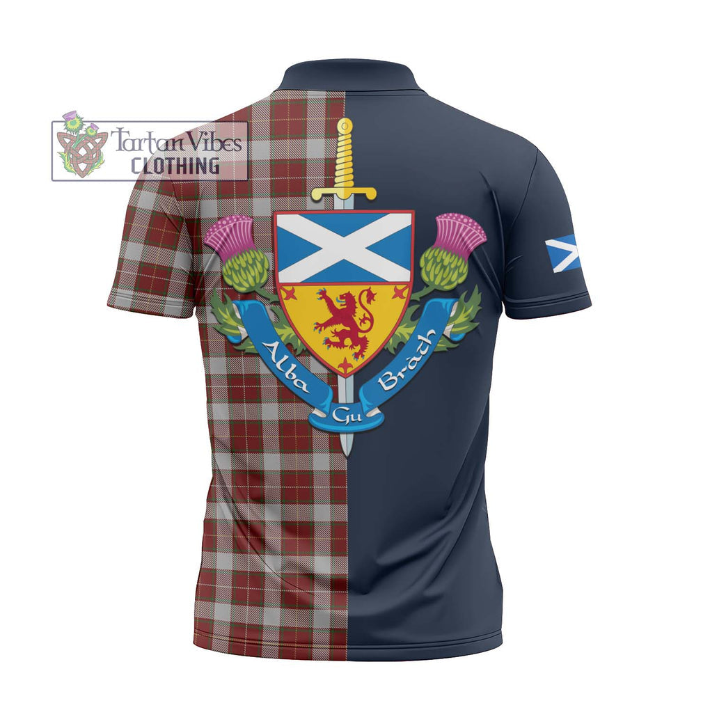 Tartan Vibes Clothing MacFie Dress Tartan Zipper Polo Shirt with Scottish Lion Royal Arm Half Style