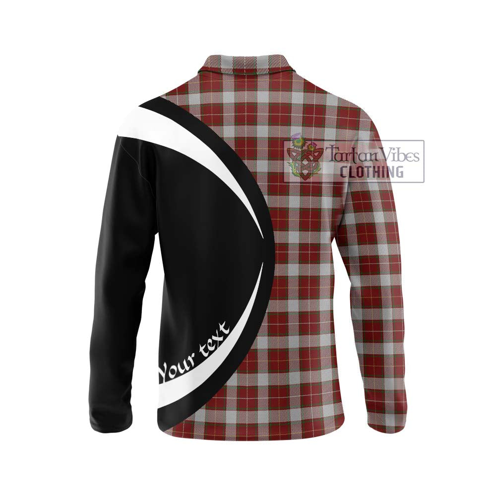 MacFie Dress Tartan Long Sleeve Polo Shirt with Family Crest Circle Style - Tartan Vibes Clothing