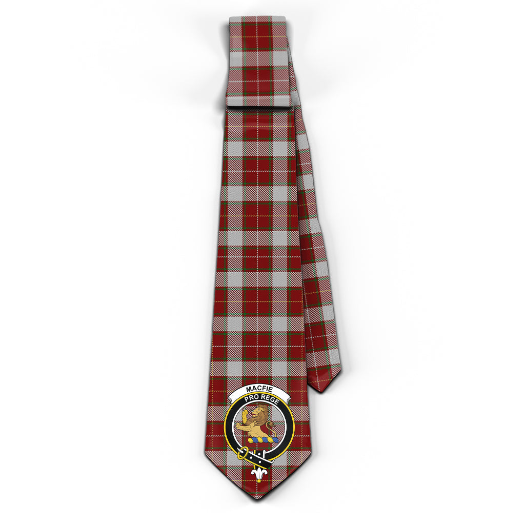 MacFie Dress Tartan Classic Necktie with Family Crest - Tartan Vibes Clothing