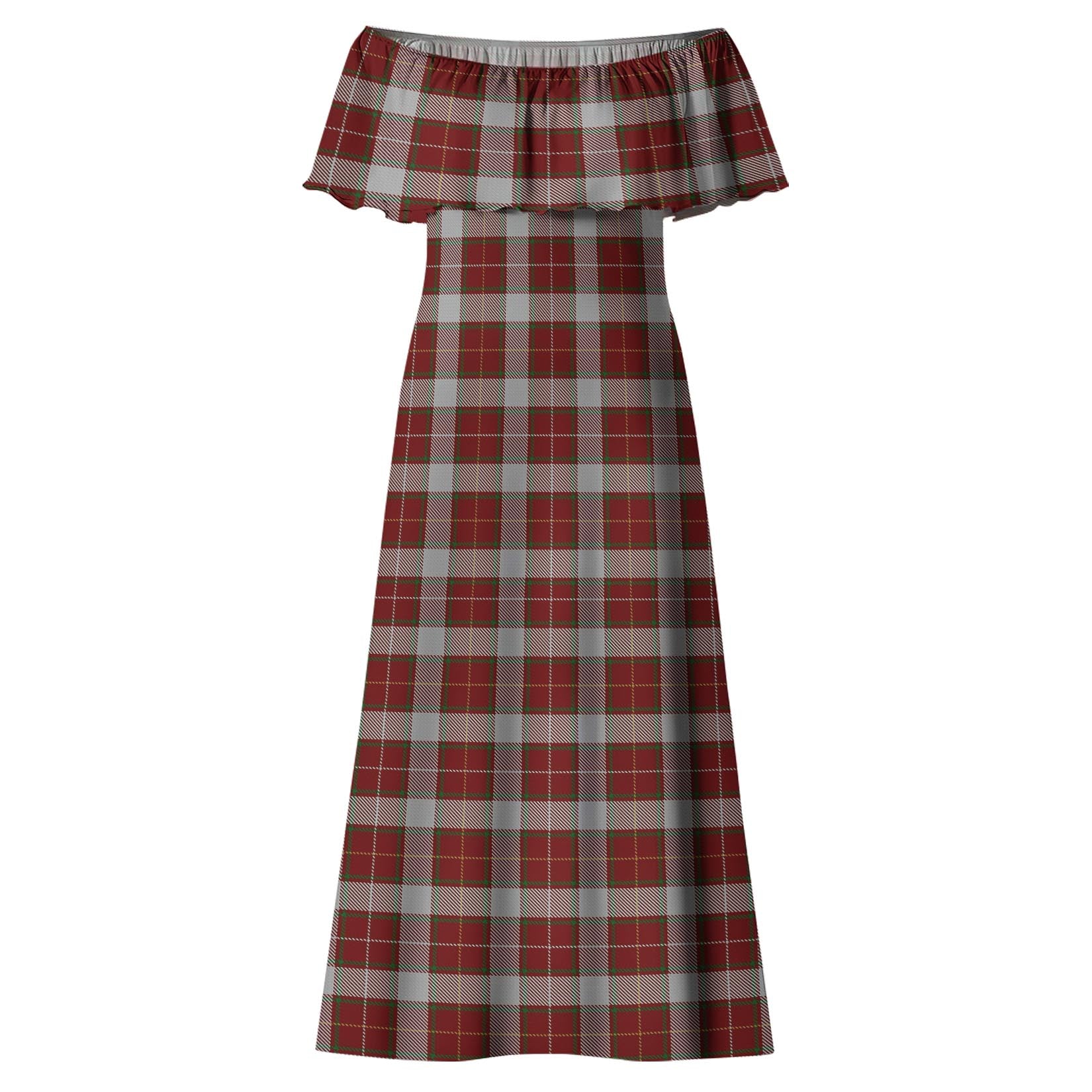 MacFie Dress Tartan Off Shoulder Long Dress - Tartanvibesclothing