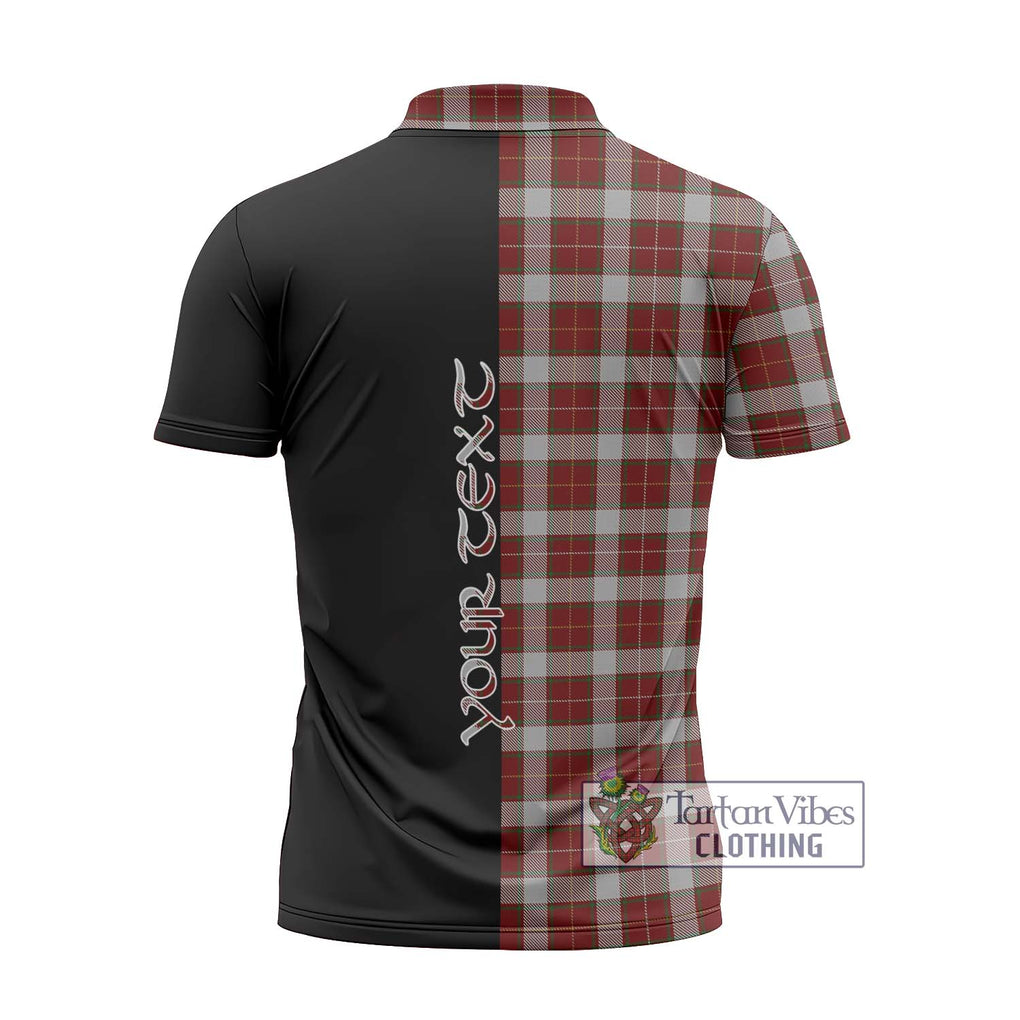 MacFie Dress Tartan Zipper Polo Shirt with Family Crest and Half Of Me Style - Tartanvibesclothing Shop