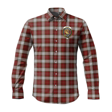 MacFie Dress Tartan Long Sleeve Button Up Shirt with Family Crest