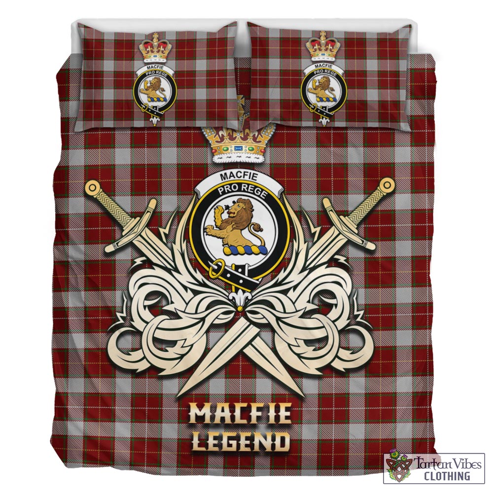 Tartan Vibes Clothing MacFie Dress Tartan Bedding Set with Clan Crest and the Golden Sword of Courageous Legacy