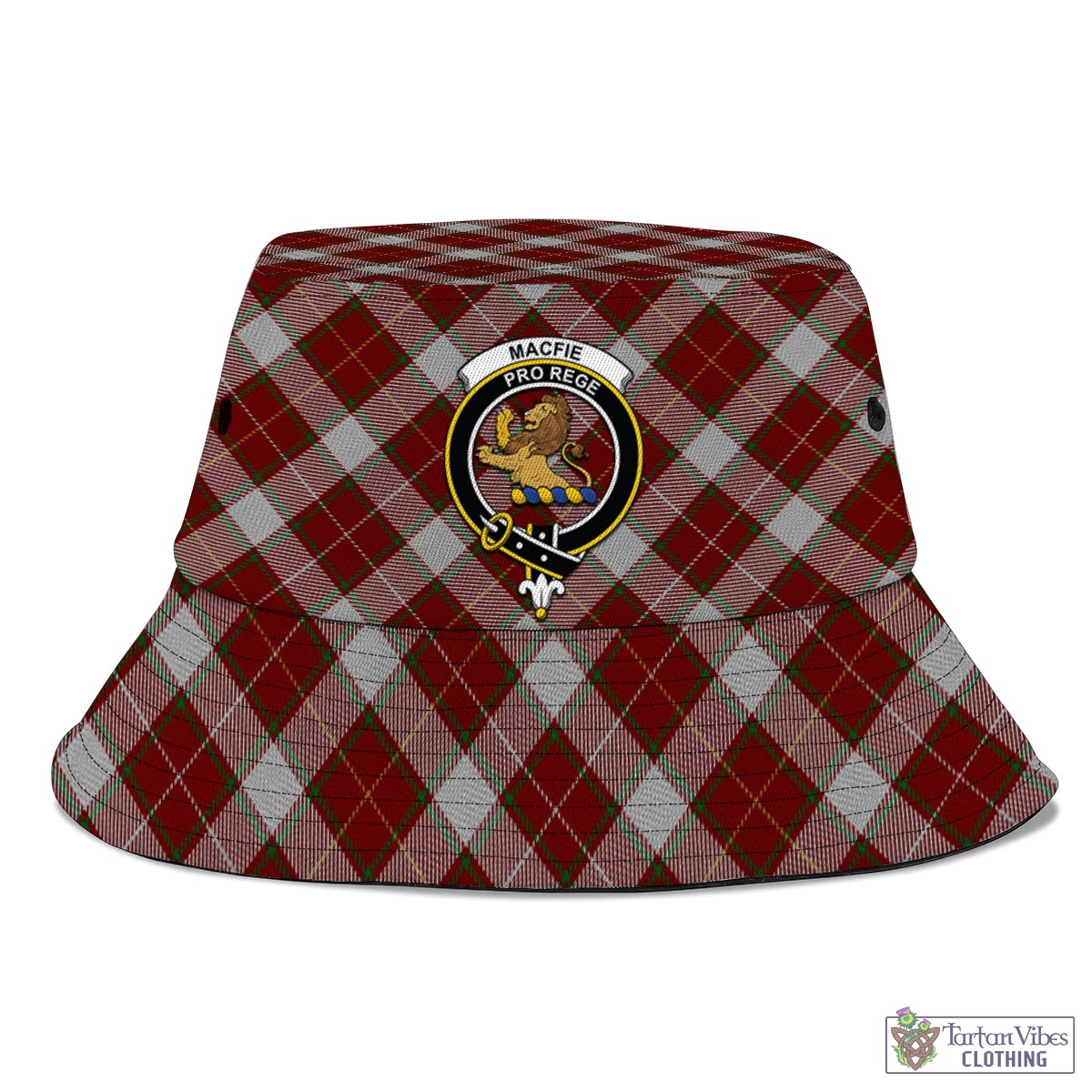 Tartan Vibes Clothing MacFie Dress Tartan Bucket Hat with Family Crest