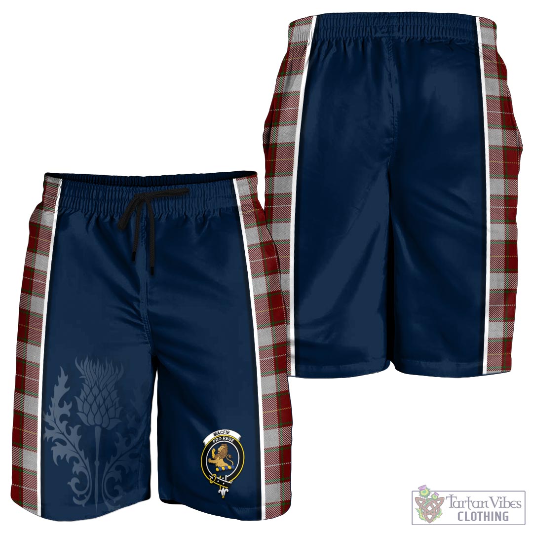 Tartan Vibes Clothing MacFie Dress Tartan Men's Shorts with Family Crest and Scottish Thistle Vibes Sport Style