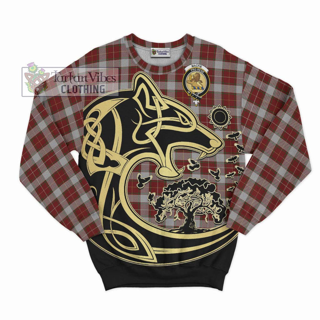 MacFie Dress Tartan Sweatshirt with Family Crest Celtic Wolf Style - Tartan Vibes Clothing