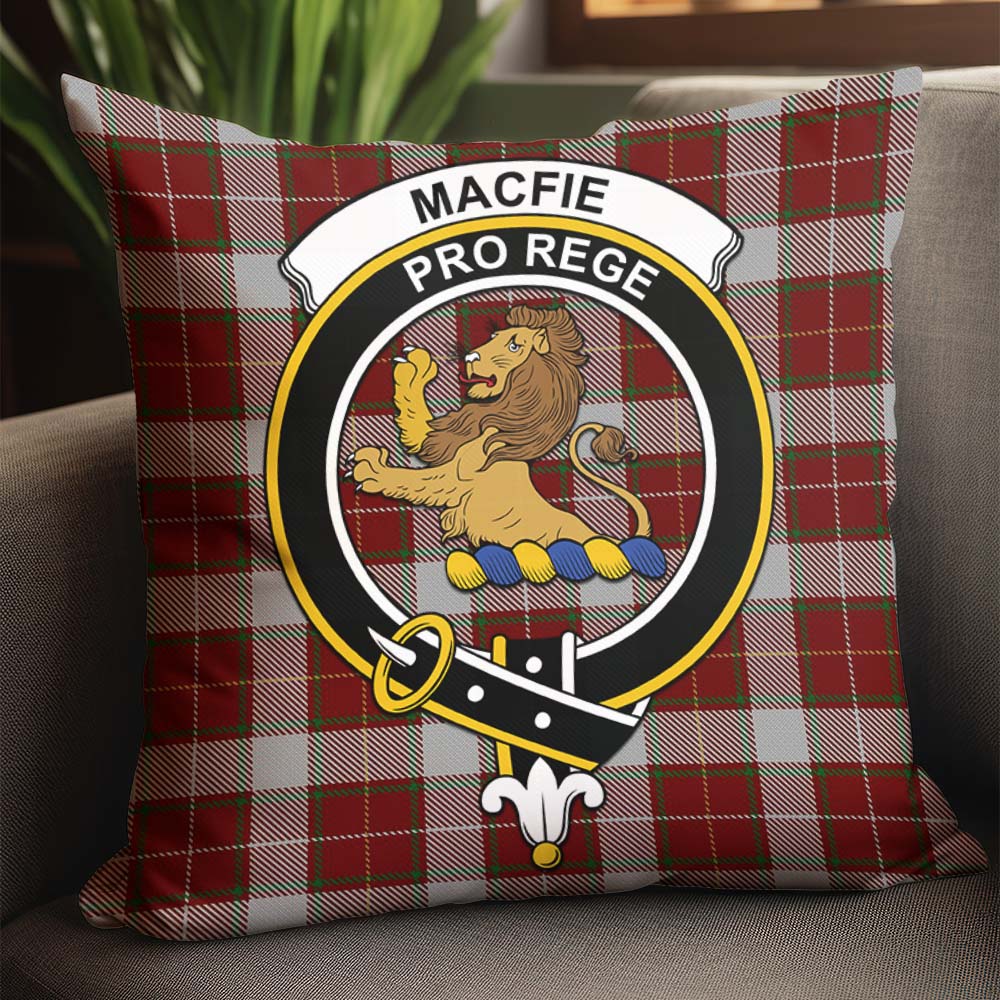 MacFie Dress Tartan Pillow Cover with Family Crest - Tartanvibesclothing