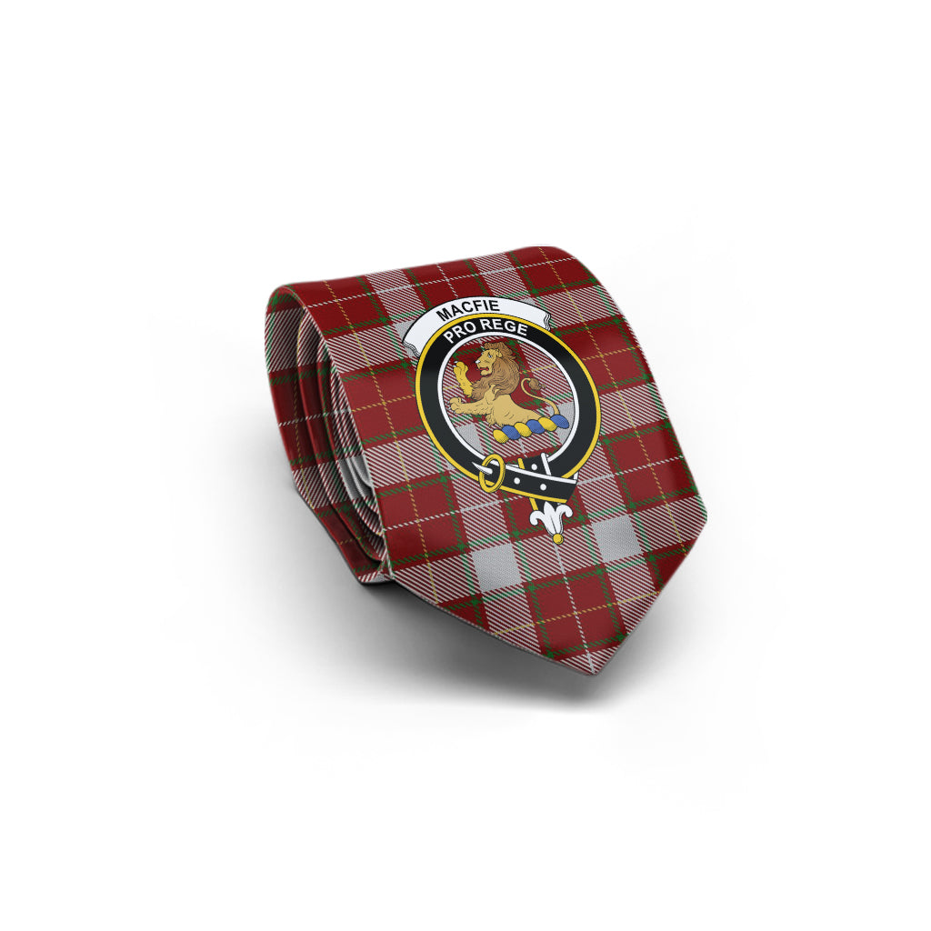 MacFie Dress Tartan Classic Necktie with Family Crest - Tartan Vibes Clothing