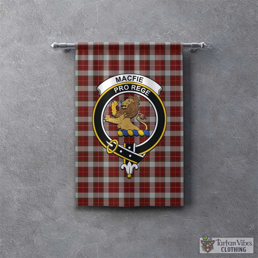 Tartan Vibes Clothing MacFie Dress Tartan Gonfalon, Tartan Banner with Family Crest