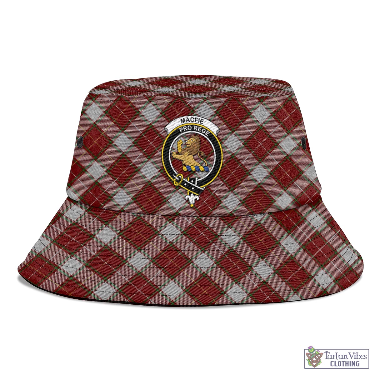 Tartan Vibes Clothing MacFie Dress Tartan Bucket Hat with Family Crest