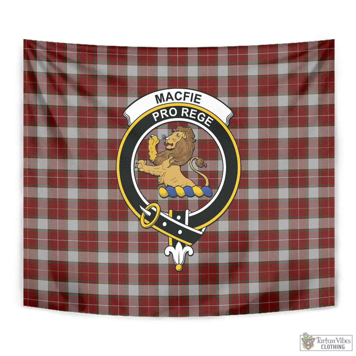 Tartan Vibes Clothing MacFie Dress Tartan Tapestry Wall Hanging and Home Decor for Room with Family Crest