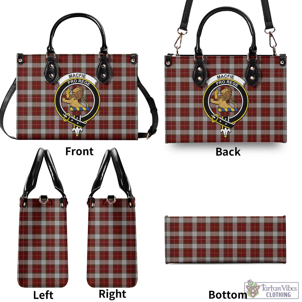 Tartan Vibes Clothing MacFie Dress Tartan Luxury Leather Handbags with Family Crest