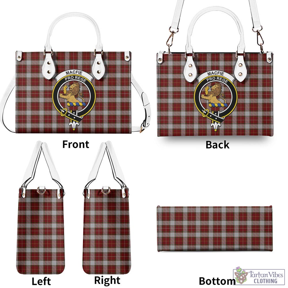 Tartan Vibes Clothing MacFie Dress Tartan Luxury Leather Handbags with Family Crest