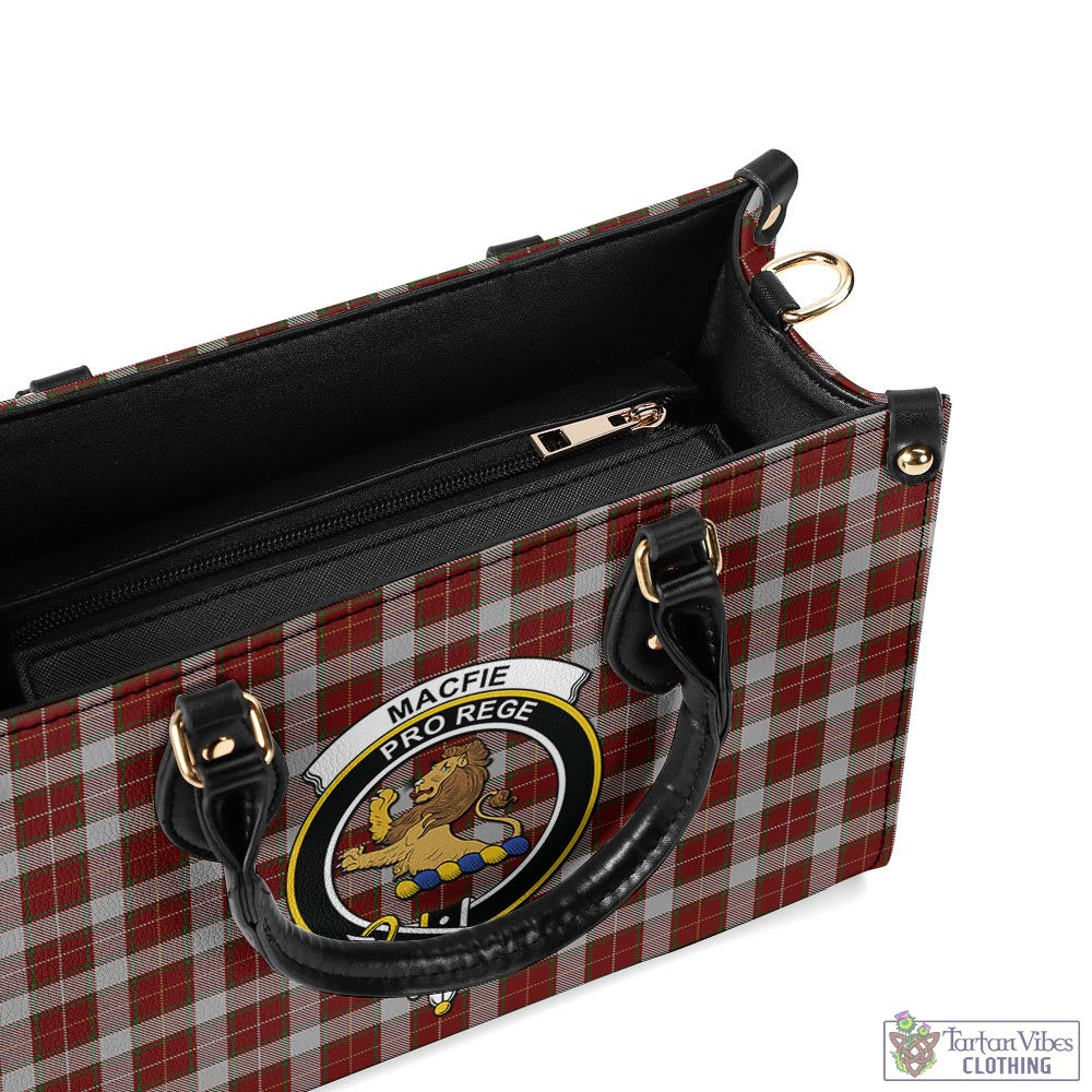 Tartan Vibes Clothing MacFie Dress Tartan Luxury Leather Handbags with Family Crest