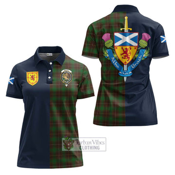 MacFie Hunting Tartan Women's Polo Shirt Alba with Scottish Lion Royal Arm Half Style