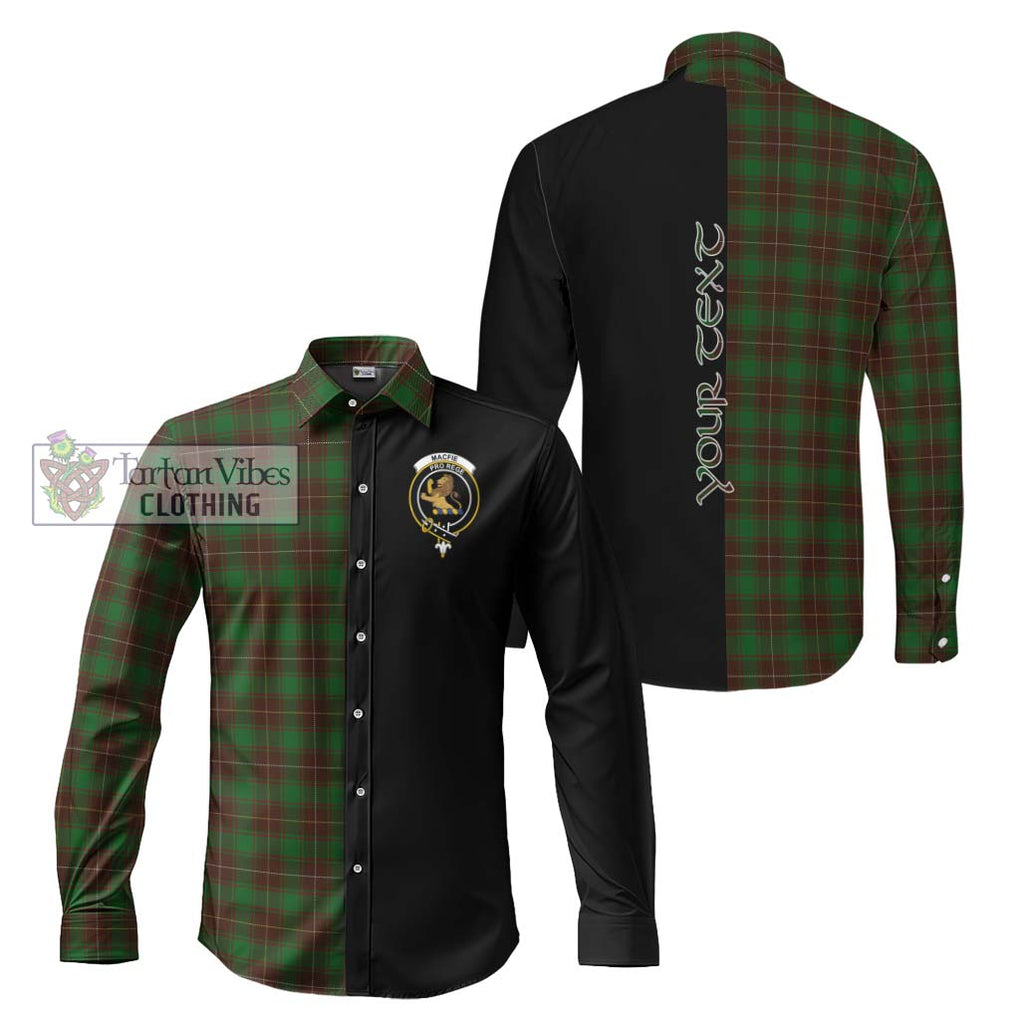 MacFie Hunting Tartan Long Sleeve Button Shirt with Family Crest and Half Of Me Style Men's Shirt S - Tartanvibesclothing Shop