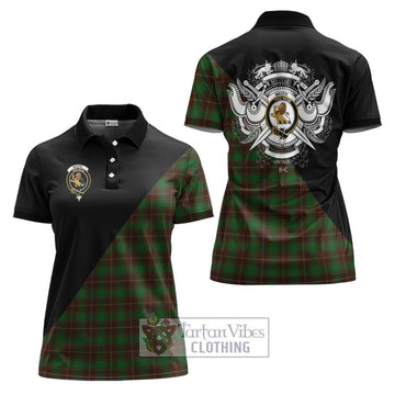 MacFie Hunting Tartan Women's Polo Shirt with Family Crest and Military Logo Style