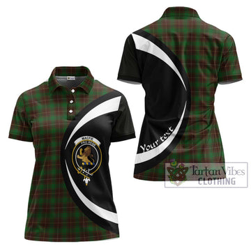 MacFie Hunting Tartan Women's Polo Shirt with Family Crest Circle Style