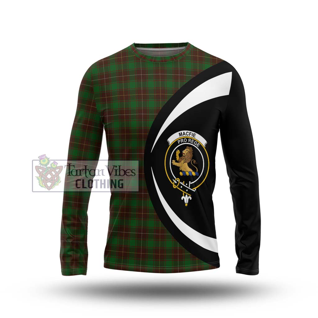 MacFie Hunting Tartan Long Sleeve T-Shirt with Family Crest Circle Style Unisex - Tartan Vibes Clothing