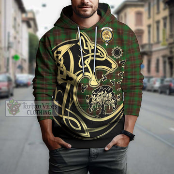 MacFie Hunting Tartan Hoodie with Family Crest Celtic Wolf Style