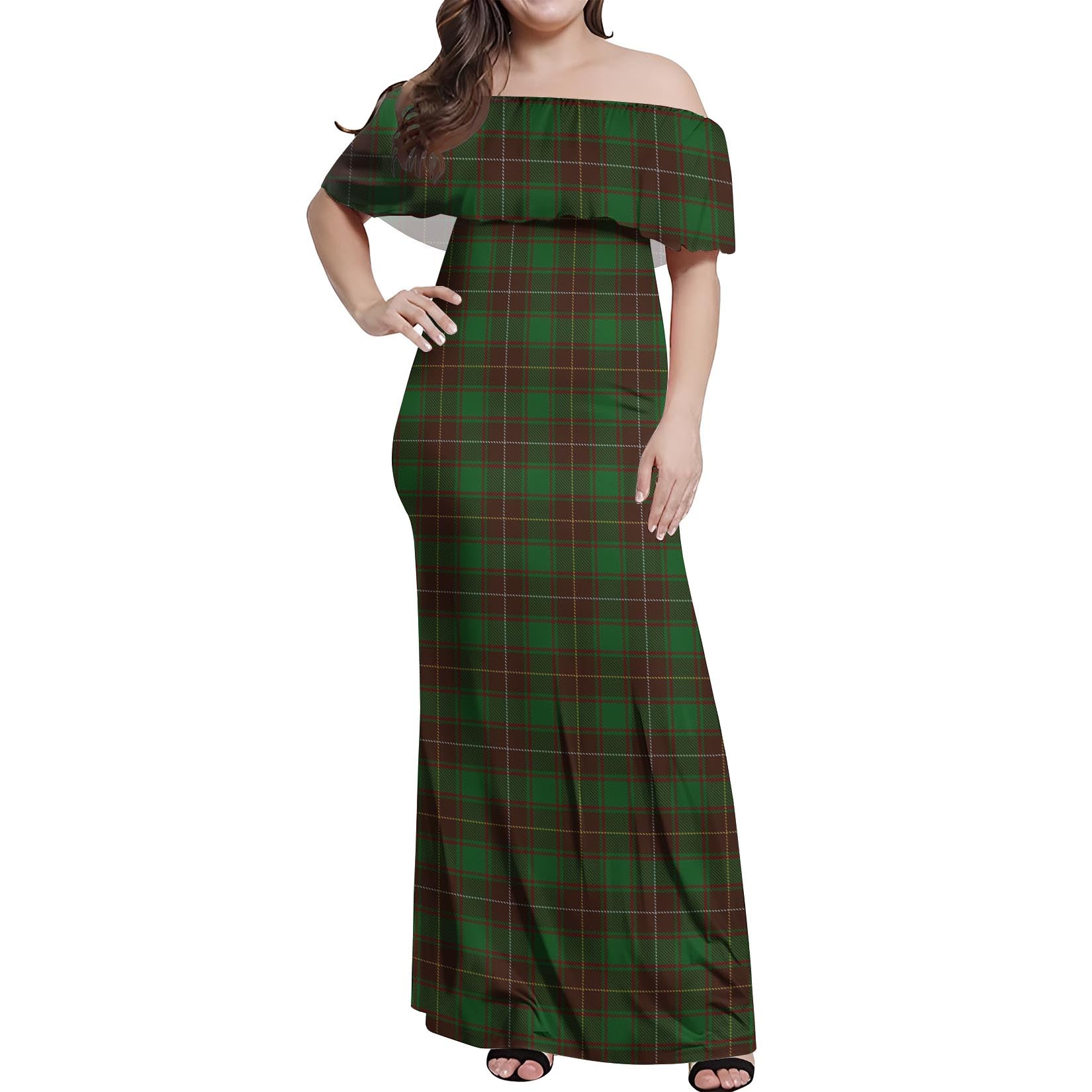 MacFie Hunting Tartan Off Shoulder Long Dress Women's Dress - Tartanvibesclothing