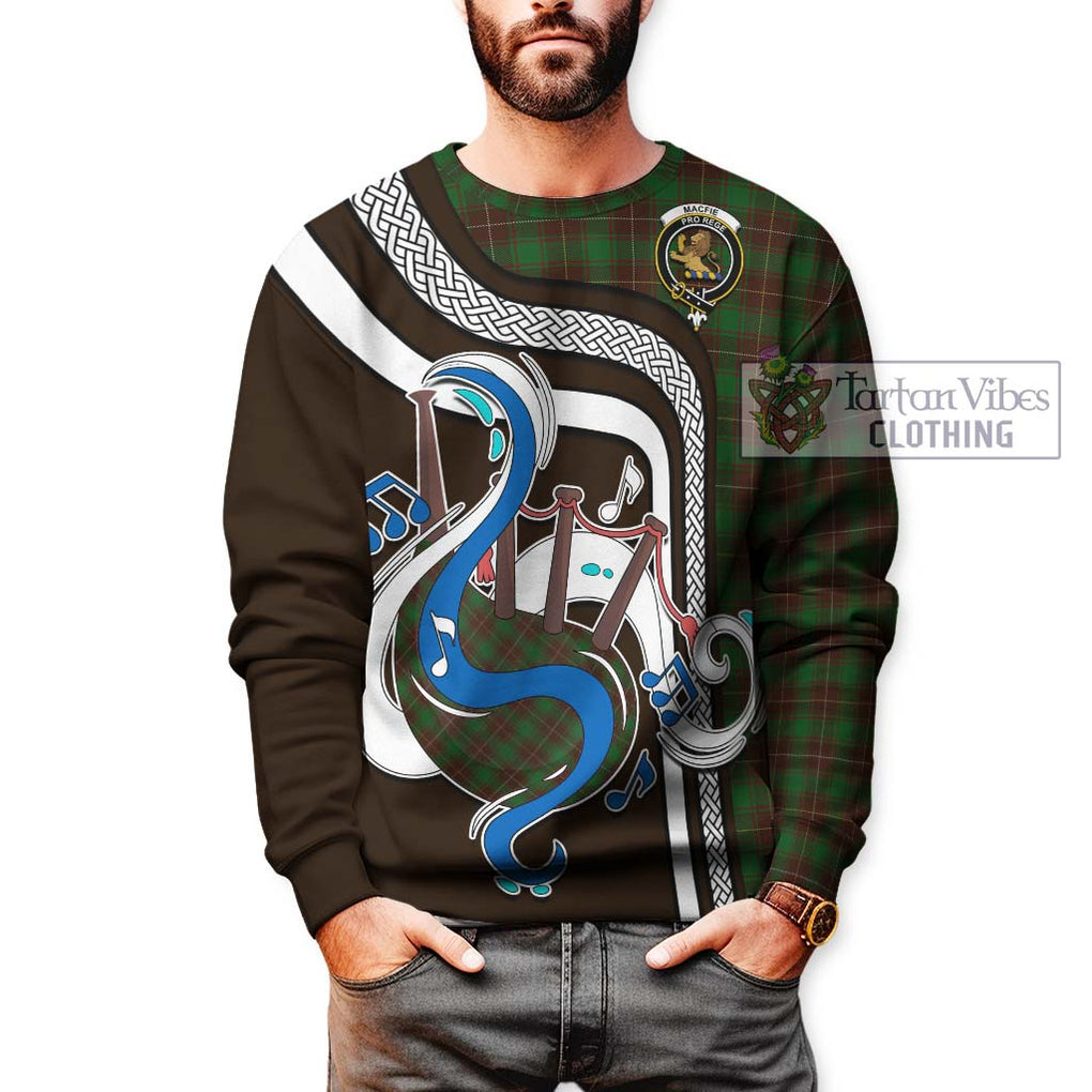 Tartan Vibes Clothing MacFie Hunting Tartan Sweatshirt with Epic Bagpipe Style