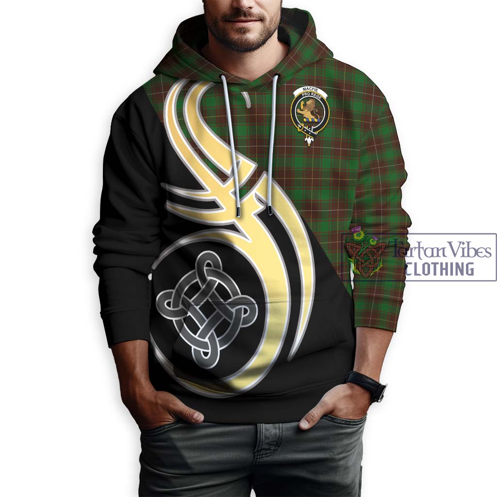 Tartan Vibes Clothing MacFie Hunting Tartan Hoodie with Family Crest and Celtic Symbol Style