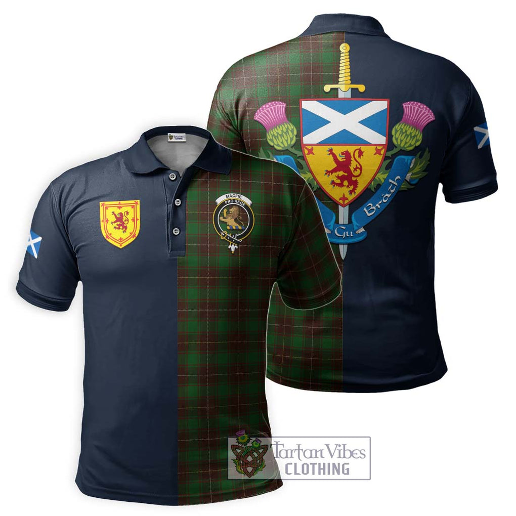 Tartan Vibes Clothing MacFie Hunting Tartan Polo Shirt with Scottish Lion Royal Arm Half Style