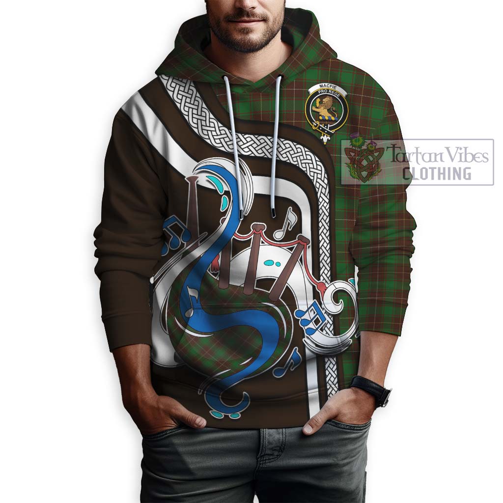 Tartan Vibes Clothing MacFie Hunting Tartan Hoodie with Epic Bagpipe Style