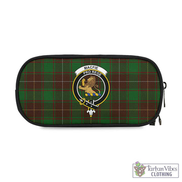 MacFie Hunting Tartan Pen and Pencil Case with Family Crest