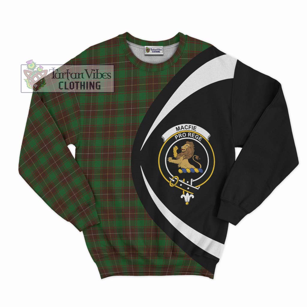 MacFie Hunting Tartan Sweatshirt with Family Crest Circle Style Unisex - Tartan Vibes Clothing