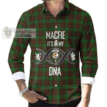 MacFie Hunting Tartan Long Sleeve Button Shirt with Family Crest DNA In Me Style