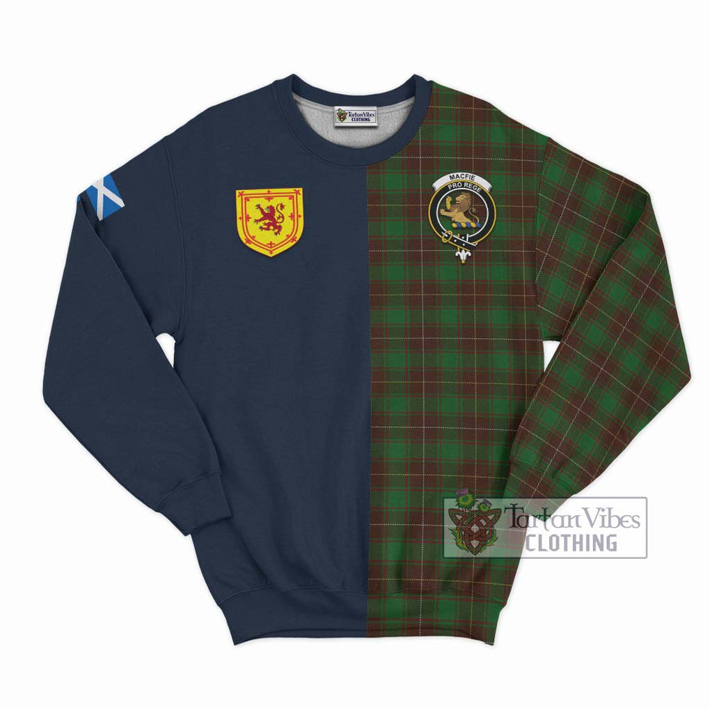 Tartan Vibes Clothing MacFie Hunting Tartan Sweatshirt with Scottish Lion Royal Arm Half Style