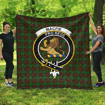 MacFie Hunting Tartan Quilt with Family Crest