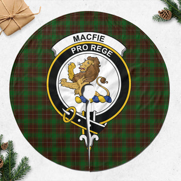 MacFie Hunting Tartan Christmas Tree Skirt with Family Crest