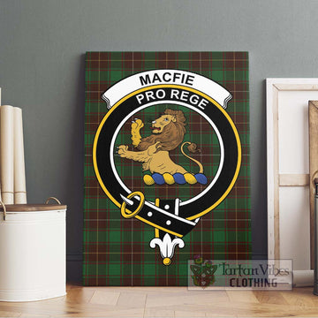 MacFie Hunting Tartan Canvas Print Wall Art with Family Crest