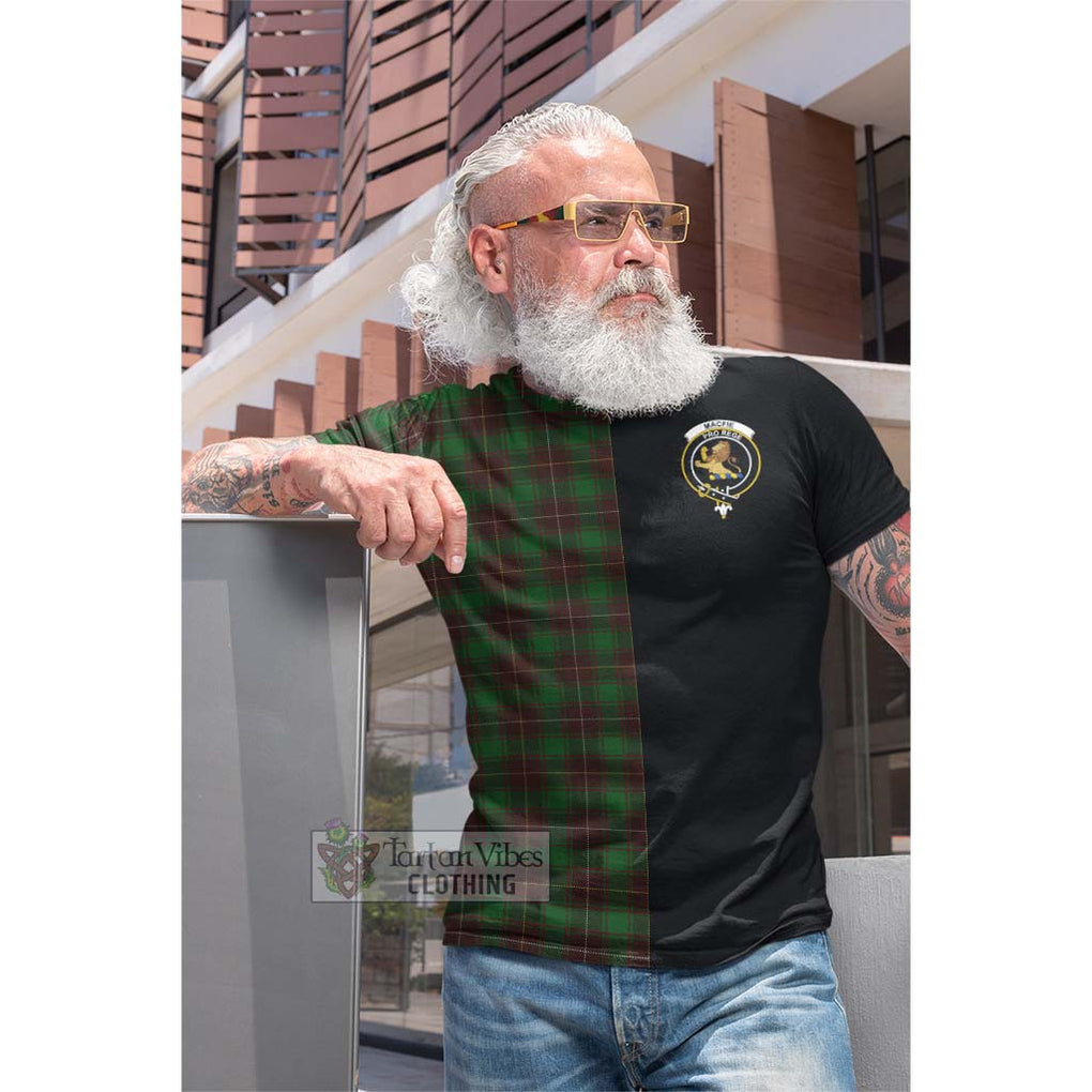 Tartan Vibes Clothing MacFie Hunting Tartan Cotton T-shirt with Family Crest and Half Of Me Style