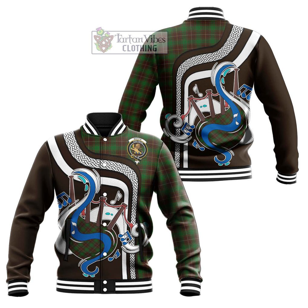 Tartan Vibes Clothing MacFie Hunting Tartan Baseball Jacket with Epic Bagpipe Style