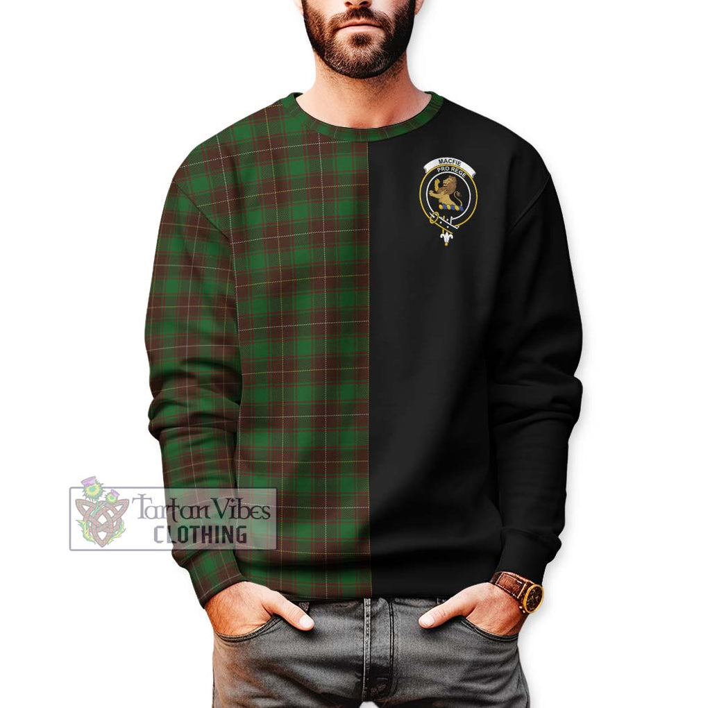 MacFie Hunting Tartan Sweatshirt with Family Crest and Half Of Me Style Unisex - Tartanvibesclothing Shop