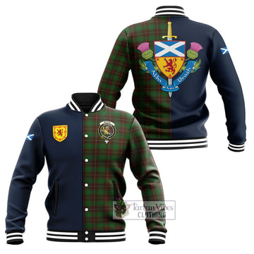 MacFie Hunting Tartan Baseball Jacket Alba with Scottish Lion Royal Arm Half Style