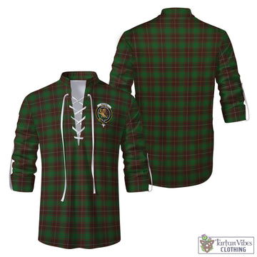 MacFie Hunting Tartan Men's Scottish Traditional Jacobite Ghillie Kilt Shirt with Family Crest