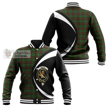 MacFie Hunting Tartan Baseball Jacket with Family Crest Circle Style