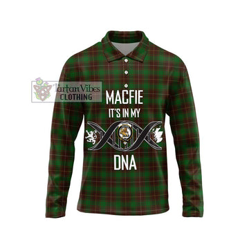 MacFie Hunting Tartan Long Sleeve Polo Shirt with Family Crest DNA In Me Style