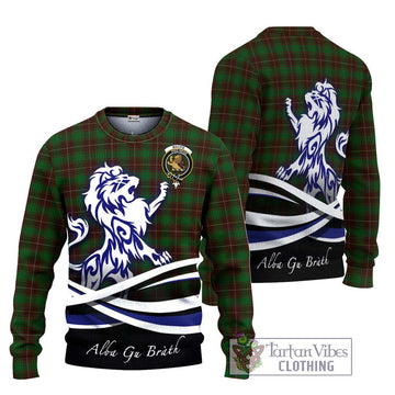 MacFie Hunting Tartan Ugly Sweater with Alba Gu Brath Regal Lion Emblem