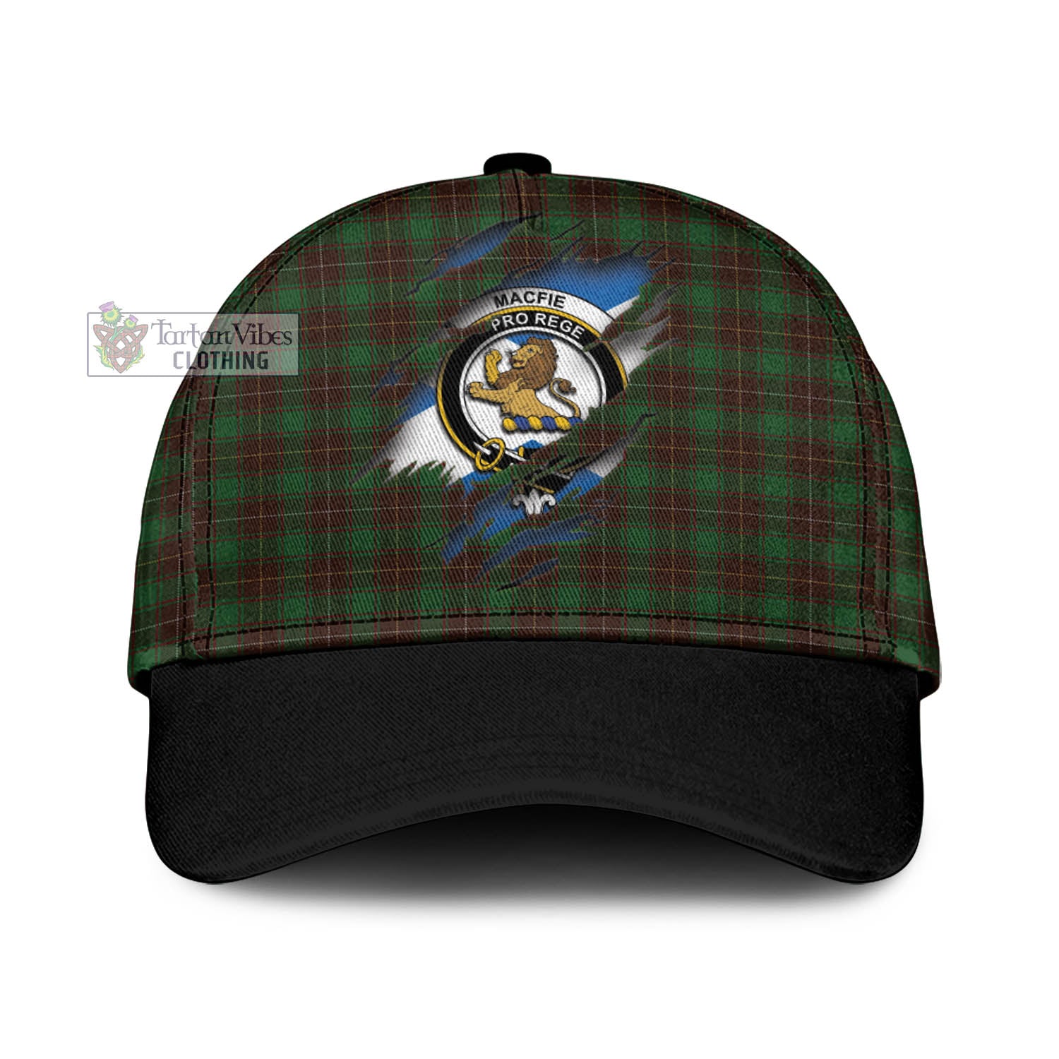 Tartan Vibes Clothing MacFie Hunting Tartan Classic Cap with Family Crest In Me Style